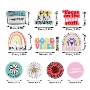 Ensemble de 50 pièces Affirmation Inspiration, dos plats en acrylique en résine plane pour nœuds, enrouleurs de badges, Scrapbooking, décoration polyvalente, embellissement