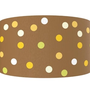 1&quot;(1 yards) Creme braun grün orange Boho polka dots Ripsband basteln Haarschleife Band