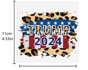 1 Piece UVDTF Trump 2024 MAGA American Flag Cup Wrap, Transfer Stickers for 16 ounce Glass, glass wrap waterproof sticker