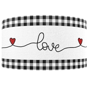 Nastro grosgrain stampato a forma di cuore da 1 pollice (1 iarda) per artigianato, fiocco per capelli