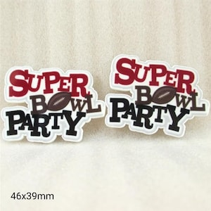 5個入り フットボール 平面樹脂 アクリル フラットバック ボウセンター スクラップブッキング チームファン スポーツ スーパーボウル パーティー