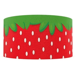 Ruban artisanal de 3 po. (1 yard) fraises, fraises, fruits d'été