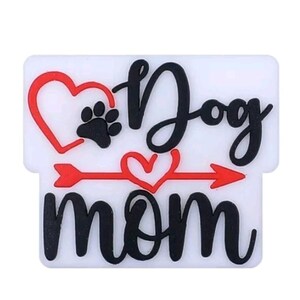 5 pack Focal bead dog mom food grade, for beadable pens, keychains, paci clips and other bead crafts.