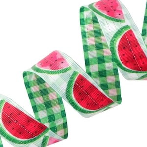 1"(1 yard) Wassermelone DOPPELSEITIGES Obst Sommer Ripsband Haarschleife Haarschleife Haarschleife Haarschleife Haarschleife