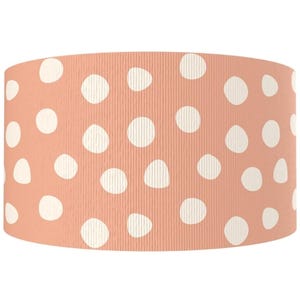 1 &quot;(1 yard) Creme und Pfirsich Boho Polka Dots Ripsband Basteln Haarschleife Band