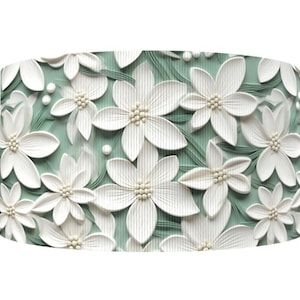 1 mètre (1 po.) Fleur Look 3D floral Ruban gros-grain printemps Pâques Ruban de bricolage Ruban noeud pour cheveux