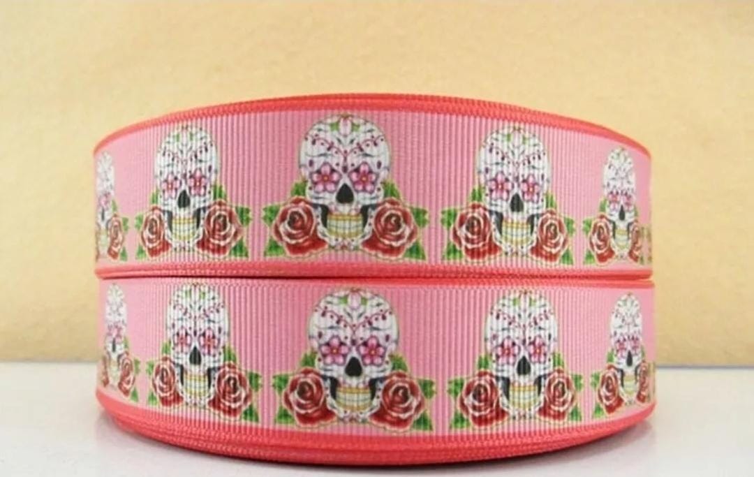 Skull Roses And Ribbon 1