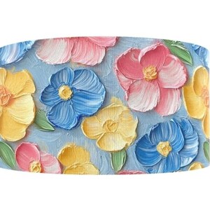 3D-olieverflook tuinbloem bloemen gedrukt grosgrain lint knutsellint 1,5" (1 werf)