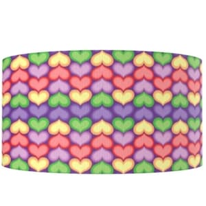 Cinta de grosgrain estampada para manualidades con corazones, 1,5" (1 yarda) y texto "Corazones, amor, día de San Valentín"