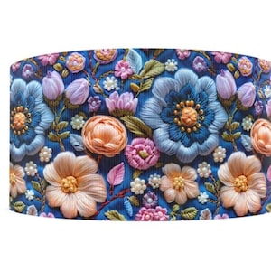 1"(1 yard) Blume Floral 3D Optik Frühling Sommer Hochzeit Garten Ripsband Basteln Haarschleife Haarband Ripsband Gänseblümchen