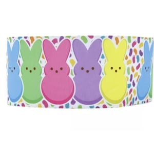 3 Zoll (1 Yard) Marshmallow Osterhase Kaninchen Eier bedrucktes Ripsband Bastelband