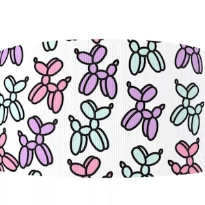 1,5" (1 yard) ballon dier hond feest carnaval fair bedrukt grosgrain lint knutsellint
