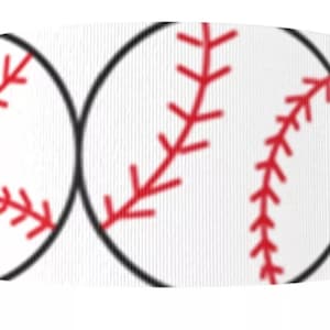 Cinta de grosgrain estampada de la liga del equipo de béisbol de 3&quot; (1 yarda) con puntadas de béisbol, cinta para manualidades de boutique