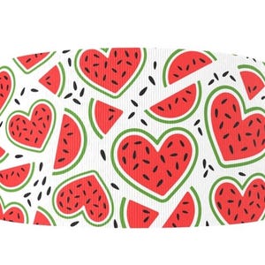 1 "(1 yard) Wassermelone Herz Obst Sommer Ripsband Basteln Haarschleife Band