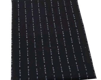 FABRIC Adult bad language swear words 18"x55" Vegan 95/5% Polyester Cotton Sewing Craft material HALF YARD