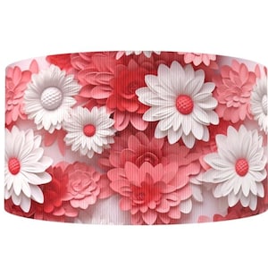 1"(1 yard) bloem bloemen 3D-look lente zomer bruiloft tuin grosgrain lint knutsellint haarstriklint