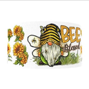 Bee Blessed Gartenzwerg Gartenzwerg Band gelb schwarz Sonnenblume Bastelband