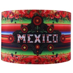 Ruban gros-grain imprimé géométrique Serape du sud-ouest du Mexique de 3 po. (1 yard) Ruban artisanal de boutique