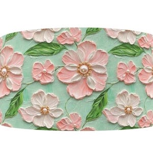 1,5 "(1 Yard) breites Ripsband mit 3D-Ölfarbenoptik, Gartenblume, Blumenmuster