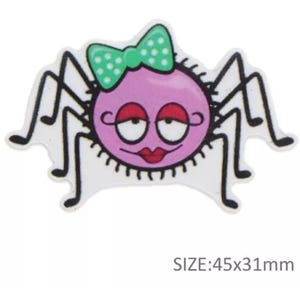 5 pc. Halloween Flatback Spider spooky Fall Autumn Planar resin acrylic flatback Bow Center Scrapbooking crafts