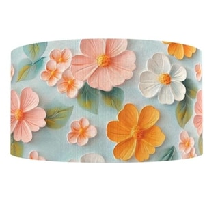 Cinta de grosgrain con estampado floral de flores de jardín con aspecto de pintura al óleo 3D de 1,5" (1 yarda) para manualidades