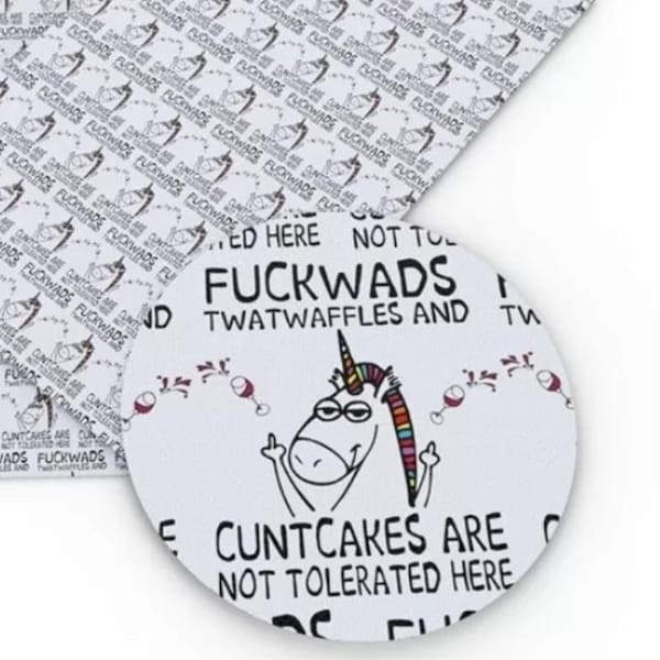 FABRIC Adult unicorn wine bad language swear words 20"x55" Vegan 100% Cotton Sewing Craft material