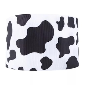 Fita de gorgorão estampada de vaca, 3" (1 jarda), para artesanato, com estampa de fazenda e rancho