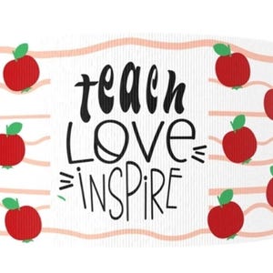 Terug naar school Leer liefde inspireren appel grosgrain lint knutsellint Haarstriklint