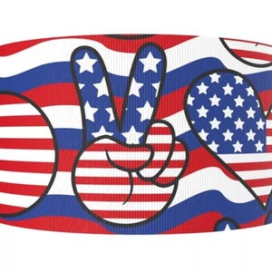 3 "(1 Yard) USA 4. Juli Inbezug auf die Unabhängigkeitstag der USA Flagge Sterne Streifen Ripsband Band zum basteln