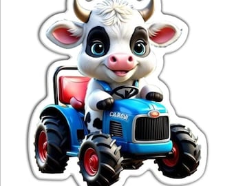 5 pc. Cow Tractor Planar resin acrylic flatback Bow Center Scrapbooking multi purpose embellishment country farm
