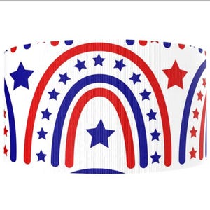 1 "(1 yards) Regenbogen USA USA 4. Juli Flagge Ripsband Haarschleife Haarband Schleifenband