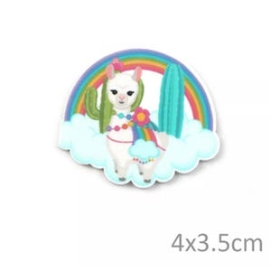5tlg. Alpaka Lama Regenbogen Kaktus Planar Harz Acryl flatback Bow Center Scrapbooking Cabochon Verschönerung