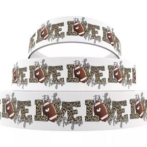 1,5 "(1,5 ") Fußball Spielt Leopard ""Für die Liebe zum Spiel"" gedruckt Ripsband Bastelband."
