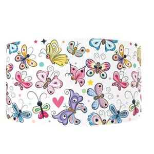 1,5 "(1 Yard) Regenbogen Schmetterling Schmetterlinge Fehler Herz Blume Blumen bedrucktes Ripsband Bastelband