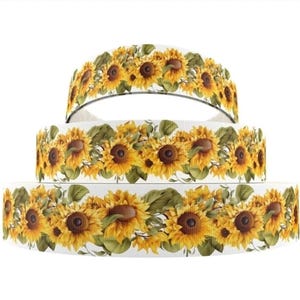 7/8&quot; (1 jarda) Colheita de girassol 3D flor outono Ação de Graças fita de gorgorão fita de artesanato fita de laço de cabelo