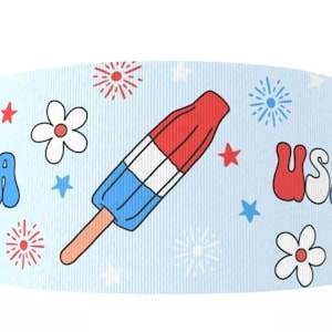 4 juli Independence Day USA met ijslolly bedrukt grosgrain lint knutsellint, 1,5" (1 werf) schattig