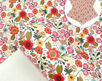 LITCHI Boho Flower floral faux leather Vegan synthetic craft fabric 12 x 55" Felt backing easy to cut full roll wholesale
