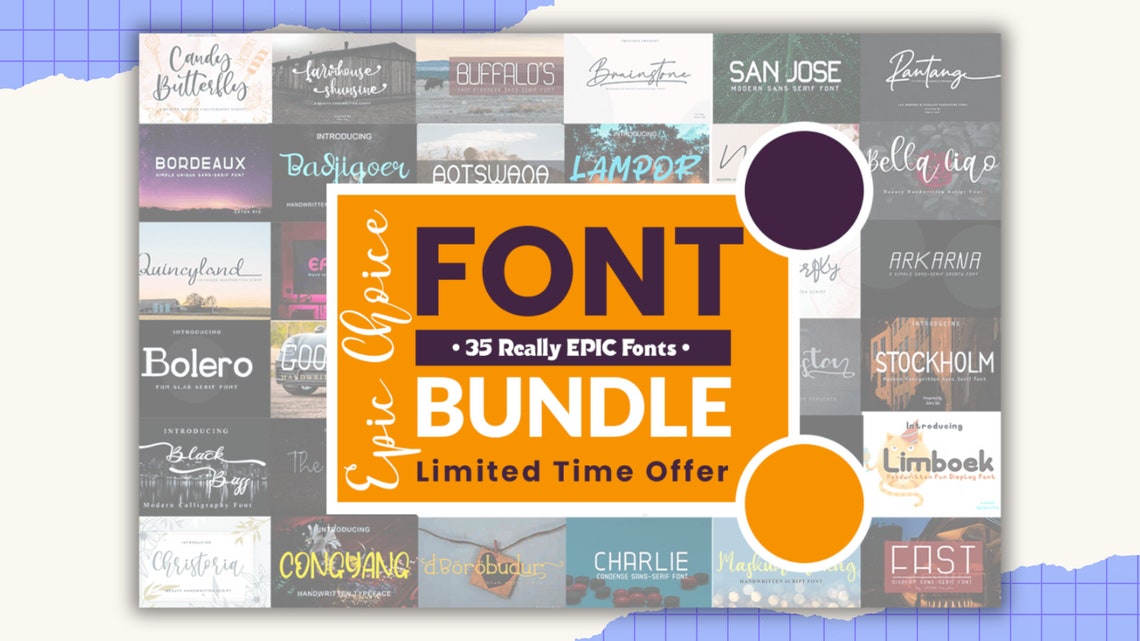 The Epic Font Bundle Canvas SVG Instant Digital Download procreate ...