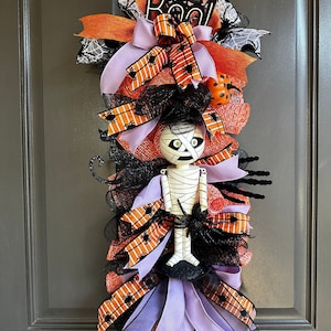 Halloween Wreath, Halloween Mummy Wreath, Halloween Swag, Scary Wreath, Spooky Halloween Wreath
