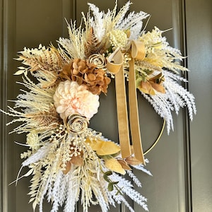 Boho Wreath, Boho Neutral Wreath, Cottage Wreath, All Year Long Wreath, Everyday Wreath, Chic Shabby Wreath