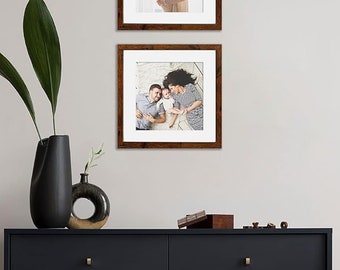 Rustic 12x12" Photo Frame for an 8x8"Print: Wall Hanging Decor Glass Window Picture