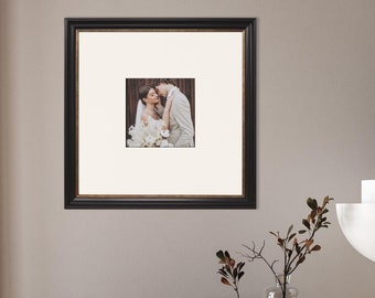 Vintage Black Photo Frame 20x20" for 10x10" Photo: Oversized Mount, Wall Hanging
