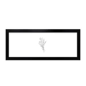 May include: A black frame with a white background and a simple line drawing of a bouquet of flowers.