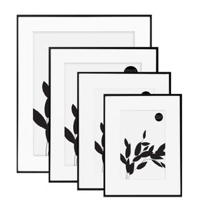 May include: Five black picture frames with white mounts, each displaying a monochrome botanical print. The frames are arranged in a layered design. The text "PHOTO ART" is visible on two of the frames. The frames are suitable for various print sizes.