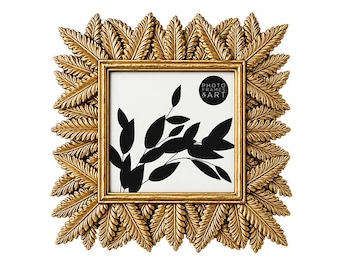 Ornate Gold Leaf Photo Frame, Vintage Style, Real Glass, Wedding Gift (4x4 or 6x4)