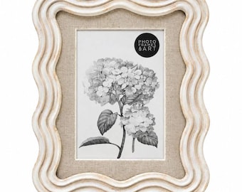 8x6" For 6x4" Cream Photo Frame With Linen Mount - Table Display Picture Frames