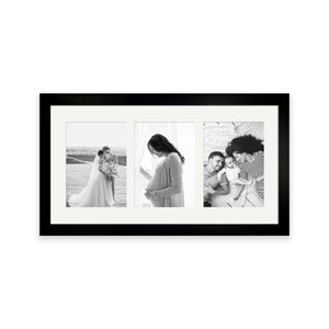 21x11" Black Multi Photo Frame: Wall Hanging for Three 7x5 Photos - Picture Frame
