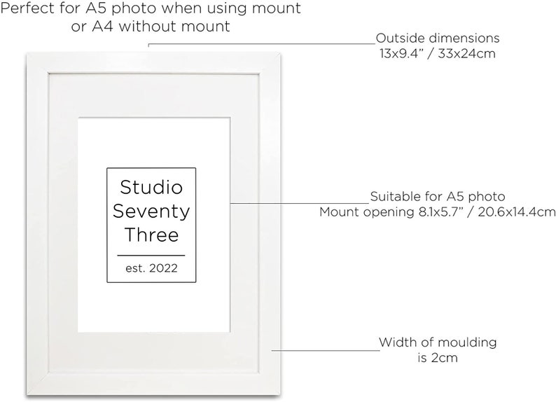 Thin White Poster Frames A2 / A3 Picture Frame / A4 Mounted Etsy UK