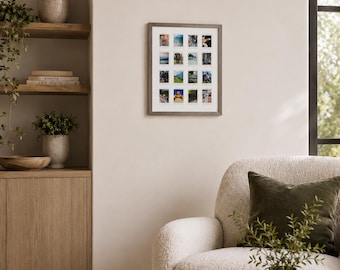 A3 Grey Instax Mini Photo Frame For 16 Photo's - Instax Picture Frames For Wall Hanging