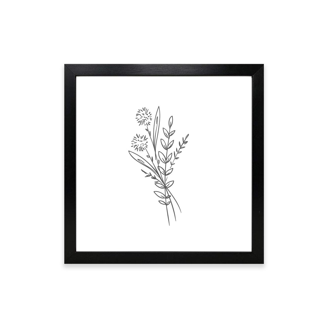 12x12 Square Black / White Photo Frame With Real Glass Window Poster